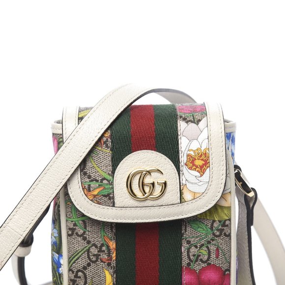 Gucci Ophidia Flora GG Crossbody Shoulder Bag White NEW WITH DUST BAG - Picture 7 of 13
